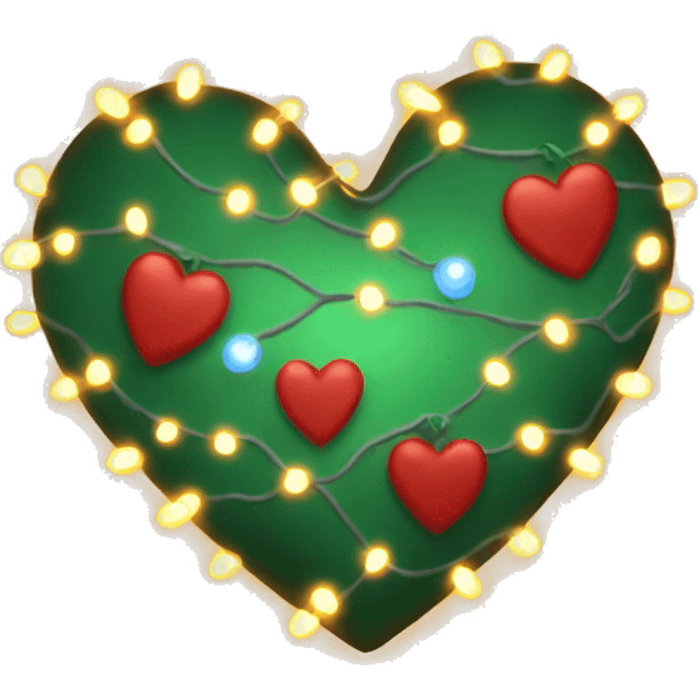 Christmas heart with lights emoji