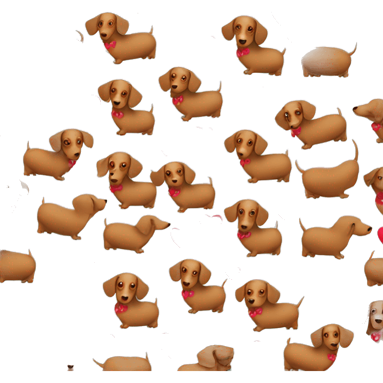 Dachshund with hearts  emoji