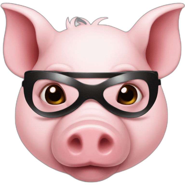 Pig with black blindfold and horns emoji