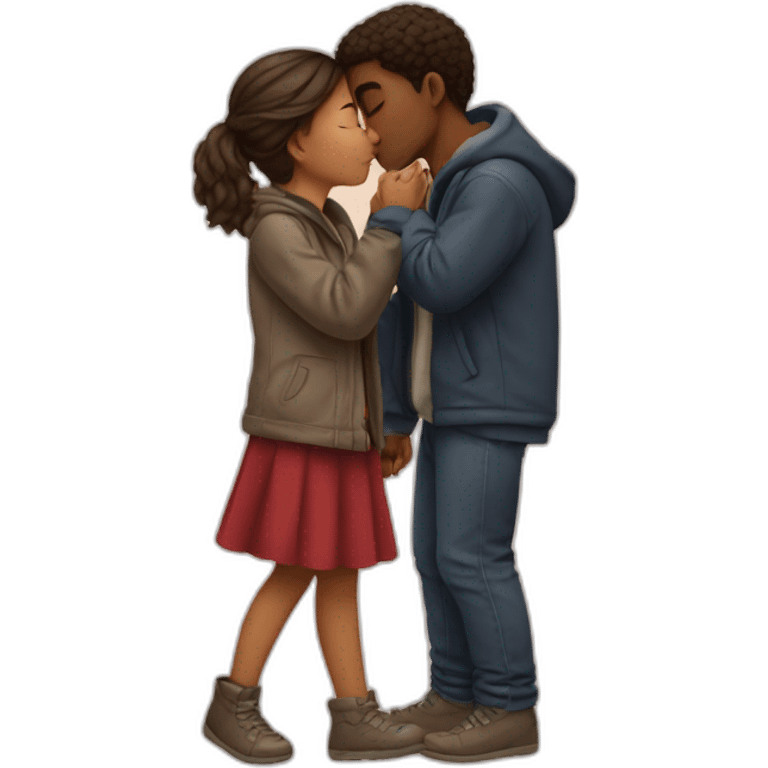 Boy kissing girl emoji