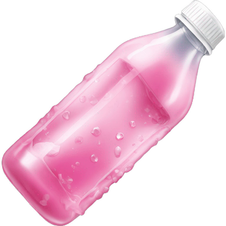 plastic bottle with crystaline pink liquid emoji