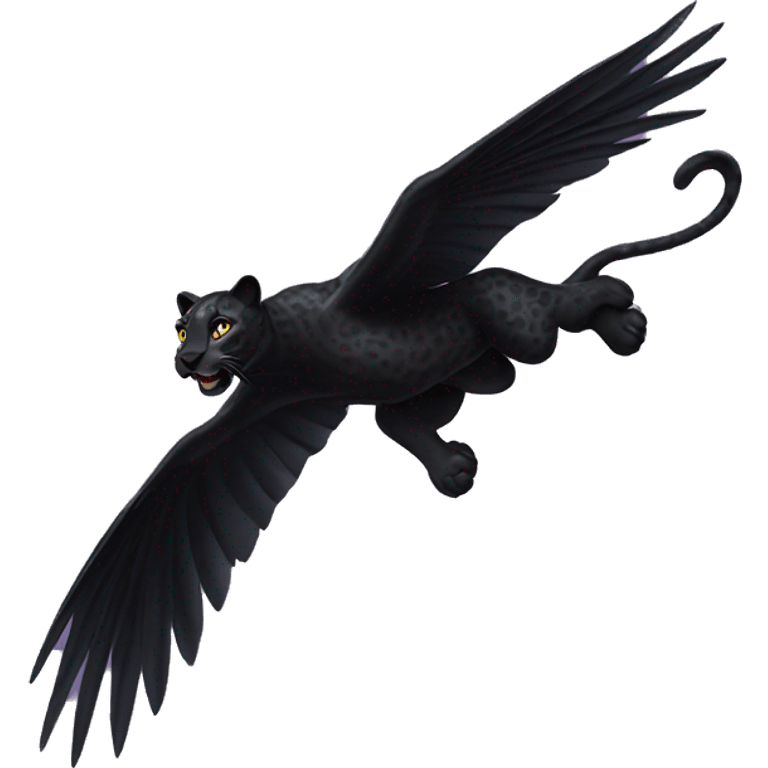 winged black leopard flying emoji