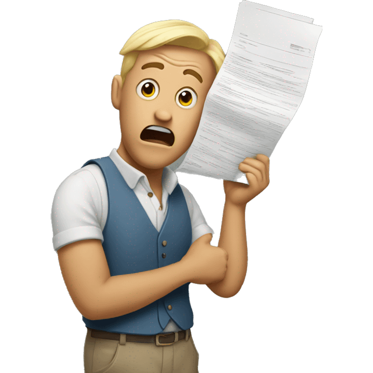 man is scared of documents  emoji