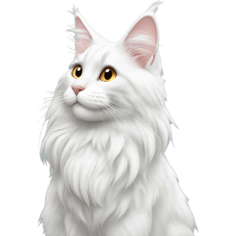 White Maine Coon in love emoji