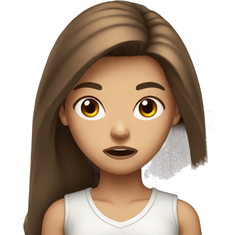 angry girl brown long hair  emoji