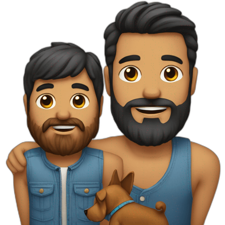 Two-beard-latín-Men-with-a-Yorkie-dog emoji