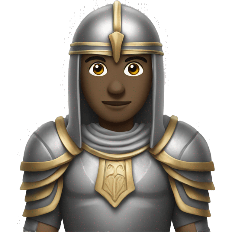 Knight with ancient Egyptian clothing all grey emoji