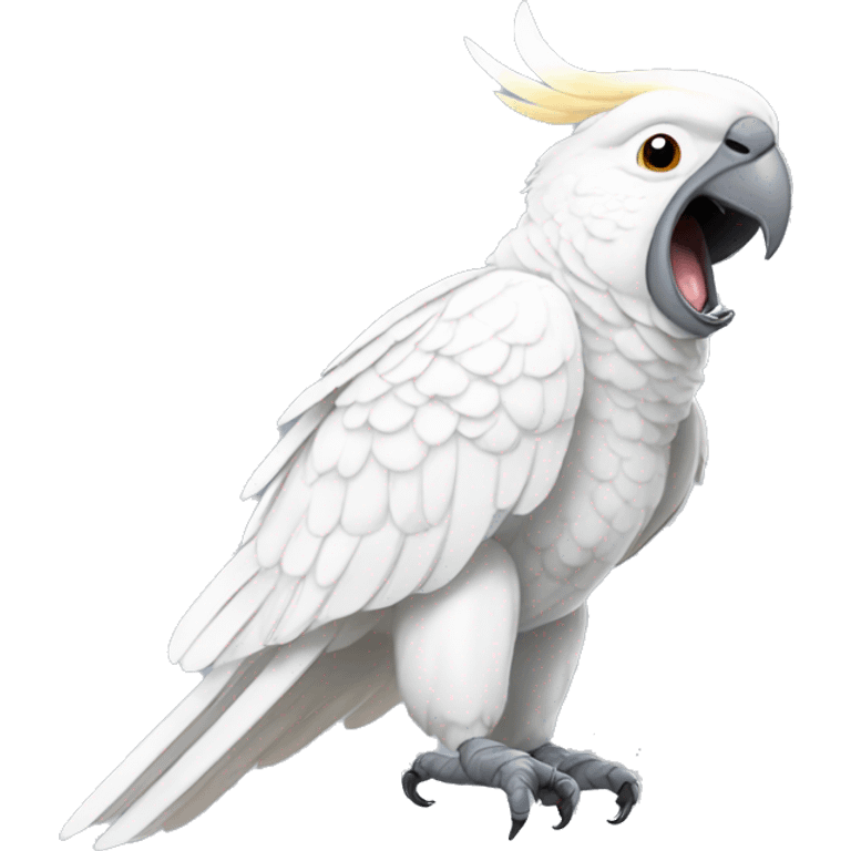 Screaming white cockatoo emoji