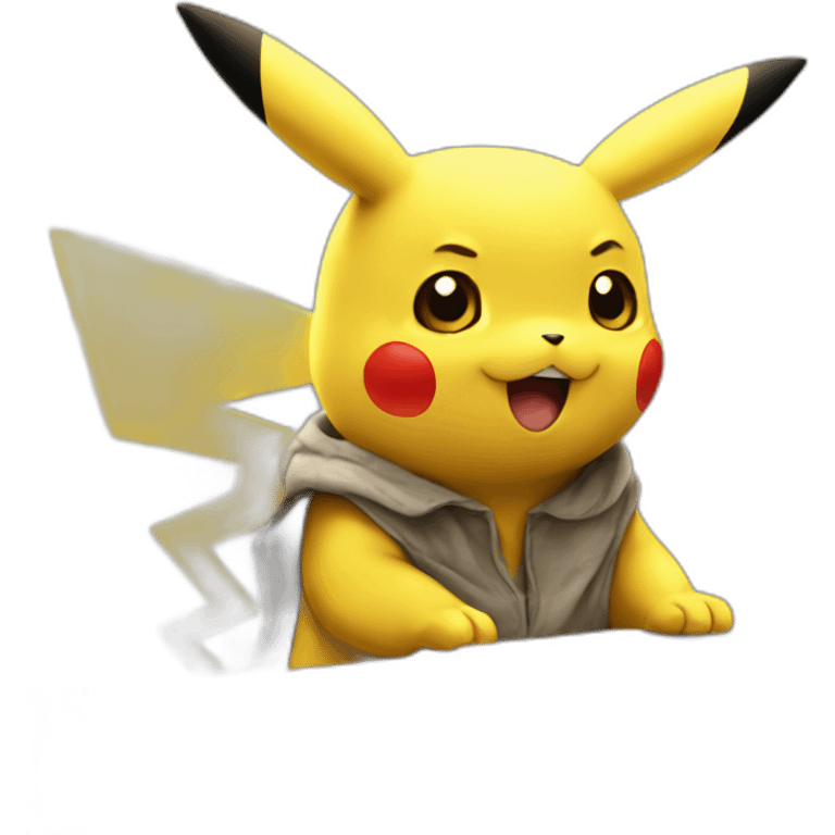 Pikachu watching emoji