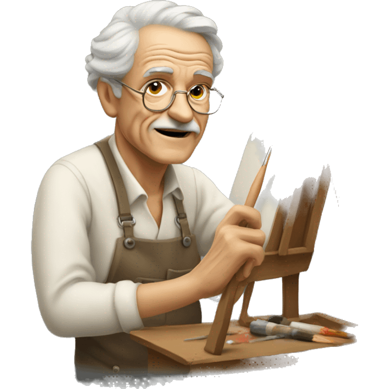 Elderly old artist painter emoji