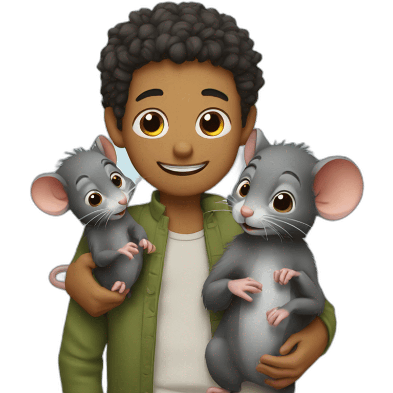 Two rats with a son emoji