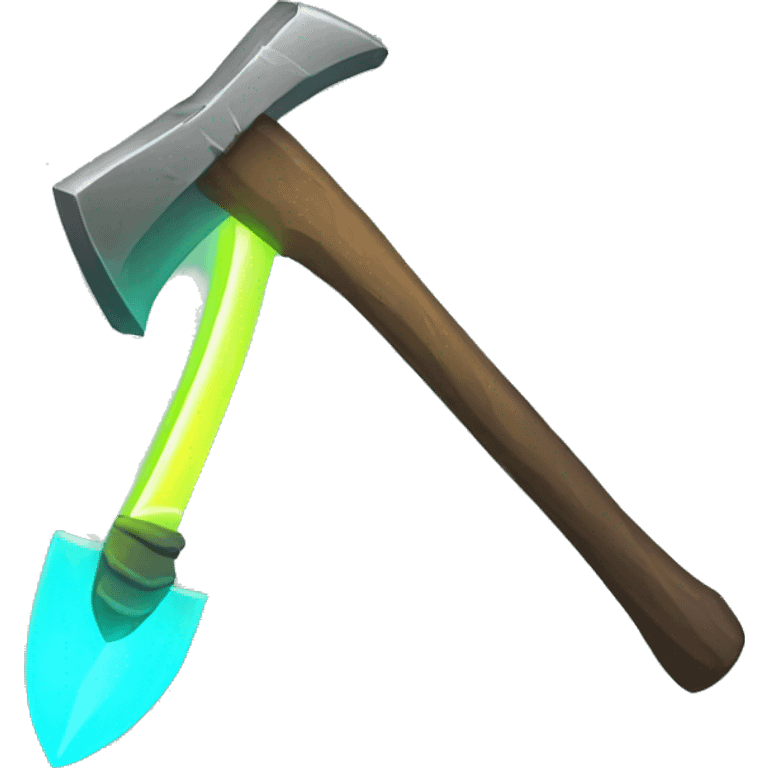 pickaxe with glowing neon elements emoji