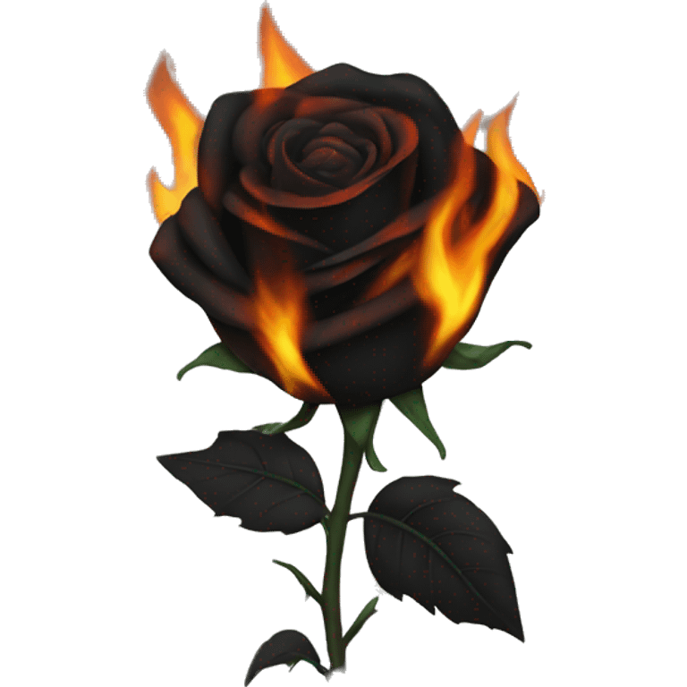 BURNING BLACK ROSE emoji