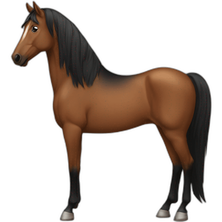 Brown horse from the front with black hairs emoji