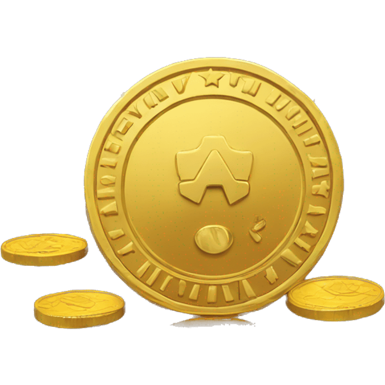 A gold coin with fireworks emoji