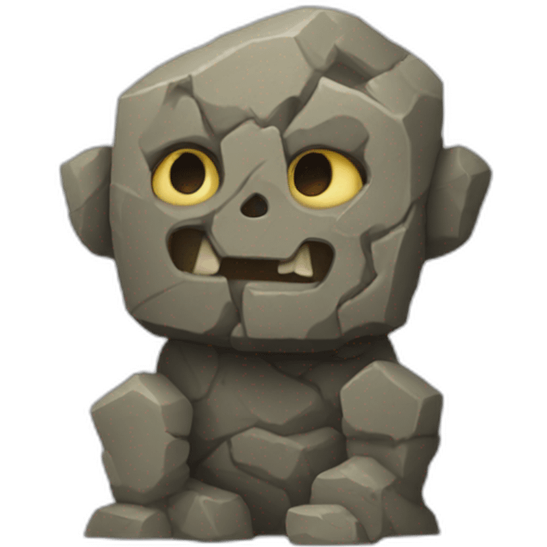 little cute Golem rock emoji