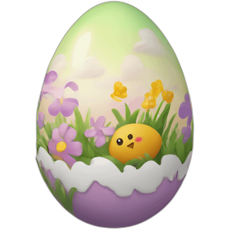 Easter egg with scene inside emoji