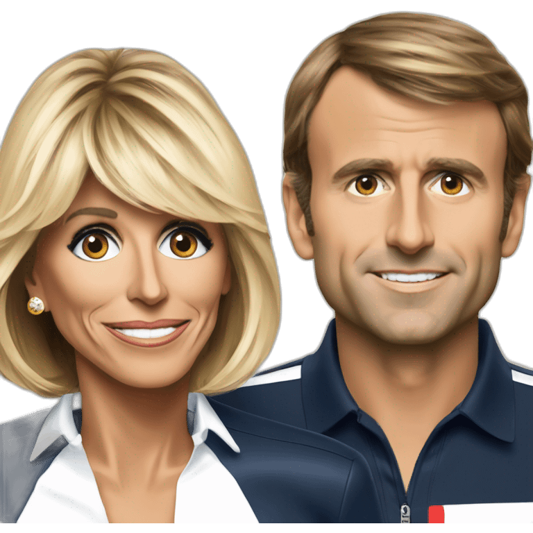 Brigitte Macron ans Emanuel Macron golf emoji