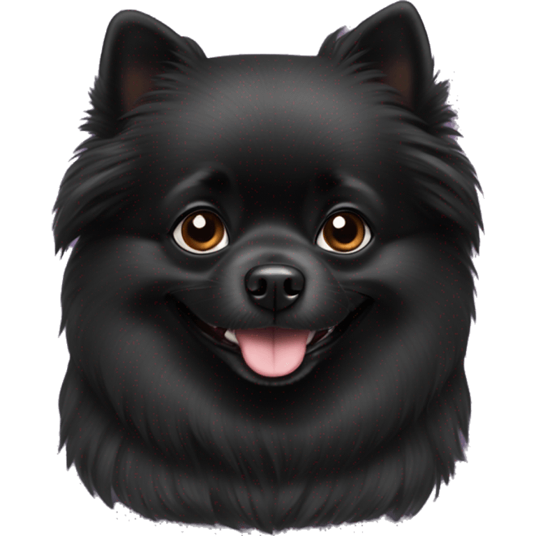 black pomeranian dog happy emoji