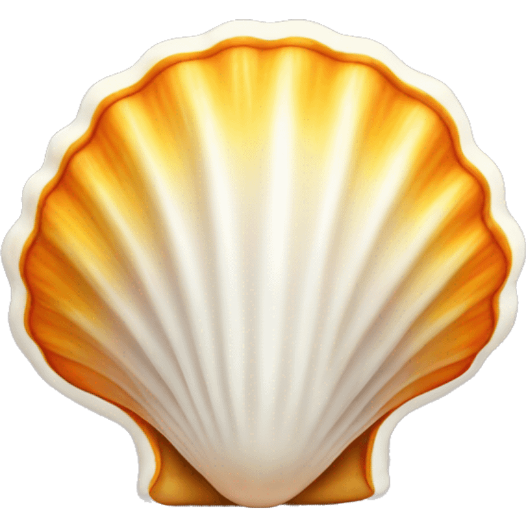 Orange and yellow and White Sea shell emoji