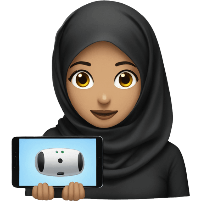 Hijabi girl with anki remote  emoji