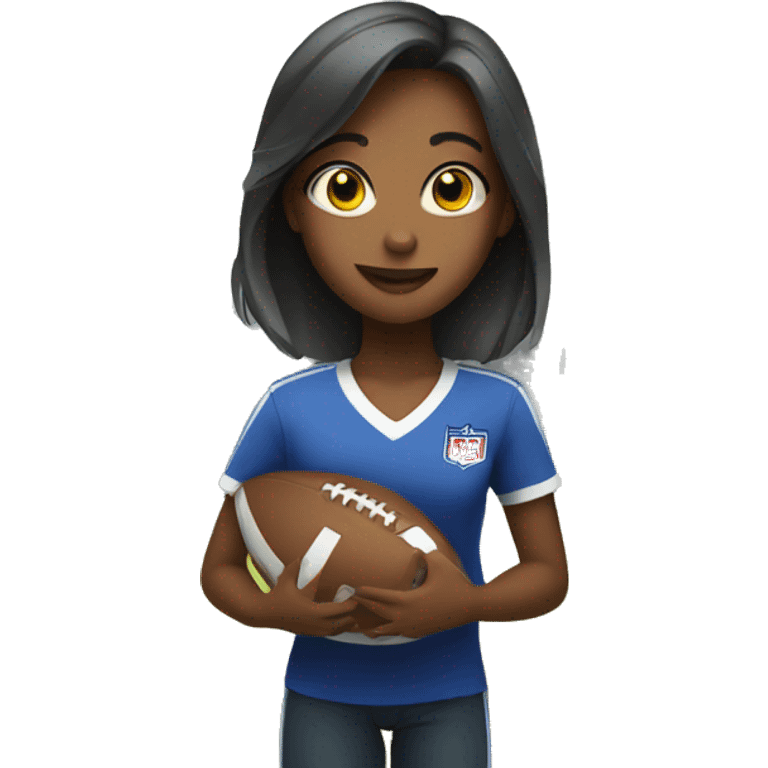 A Girl with a Football in a Stadium  emoji