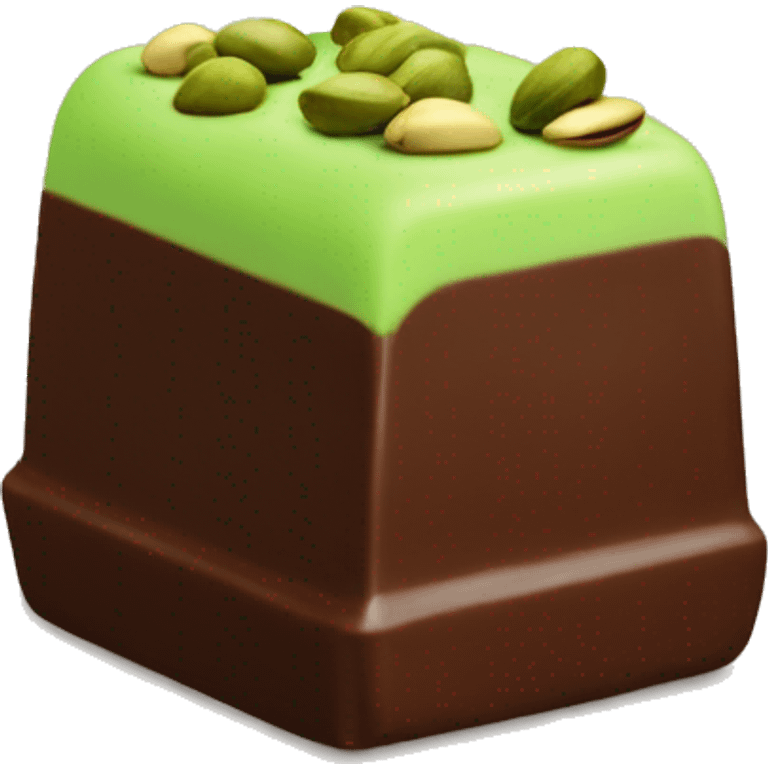 A bar of Dubai chocolate filled with Green pistachio cream emoji