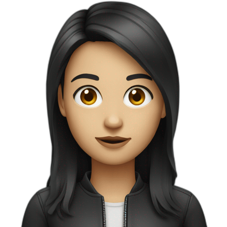 Dark haired AI designer emoji