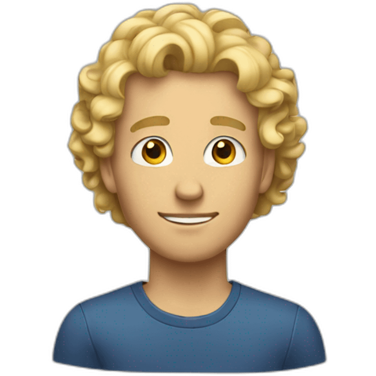 a guy with blonde curl hair emoji