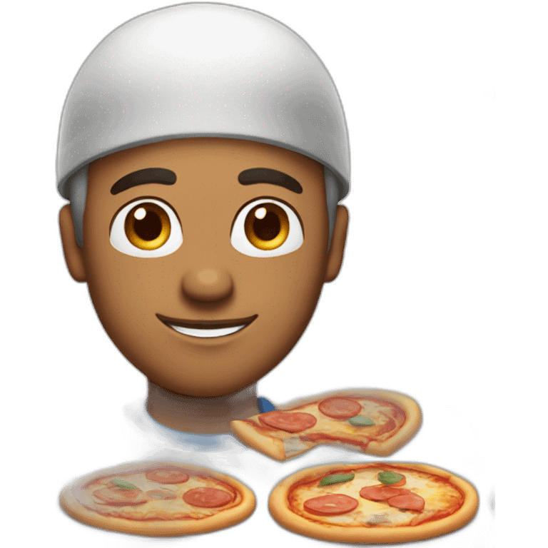 blue eyed man making pizza emoji