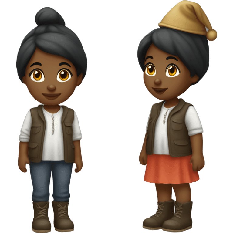 Black short girl garden gnome emoji