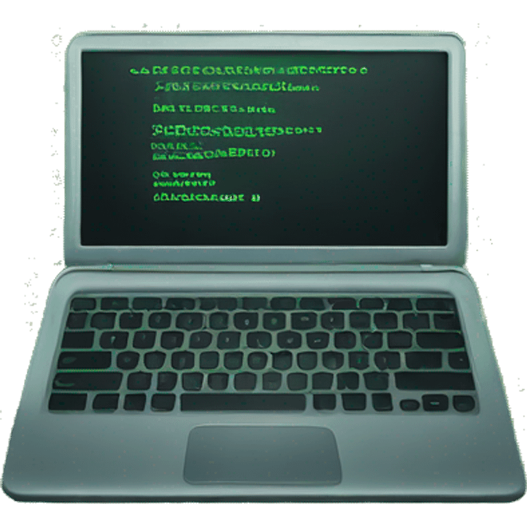 laptop with green code on it emoji