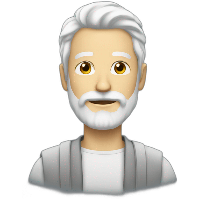 man with white beard and hair long emoji