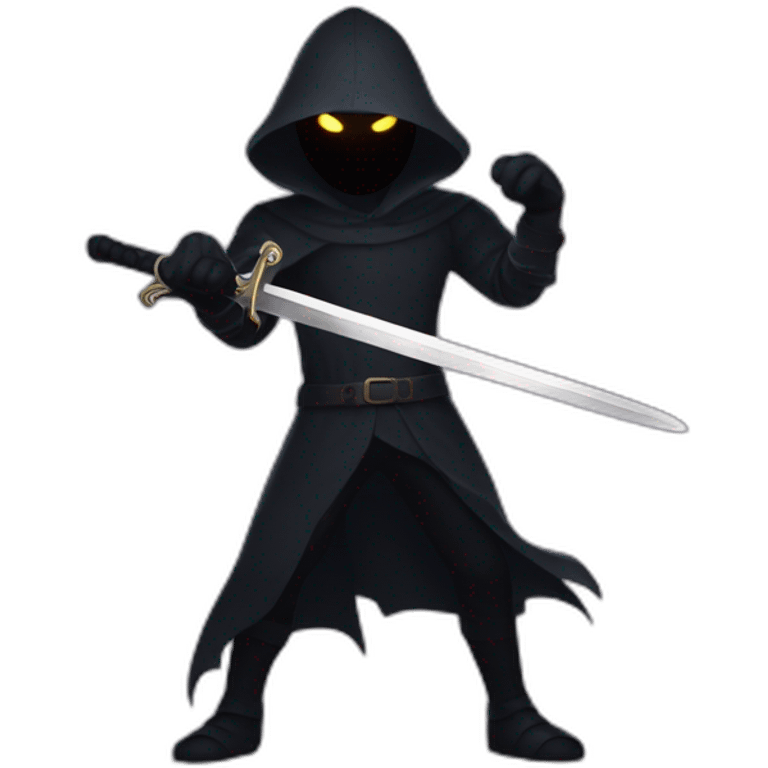 Shadow man with sword  emoji