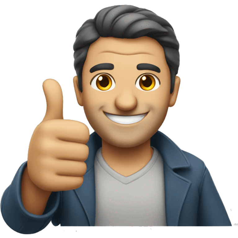 Smiling Turkish man showing thumbs up  emoji