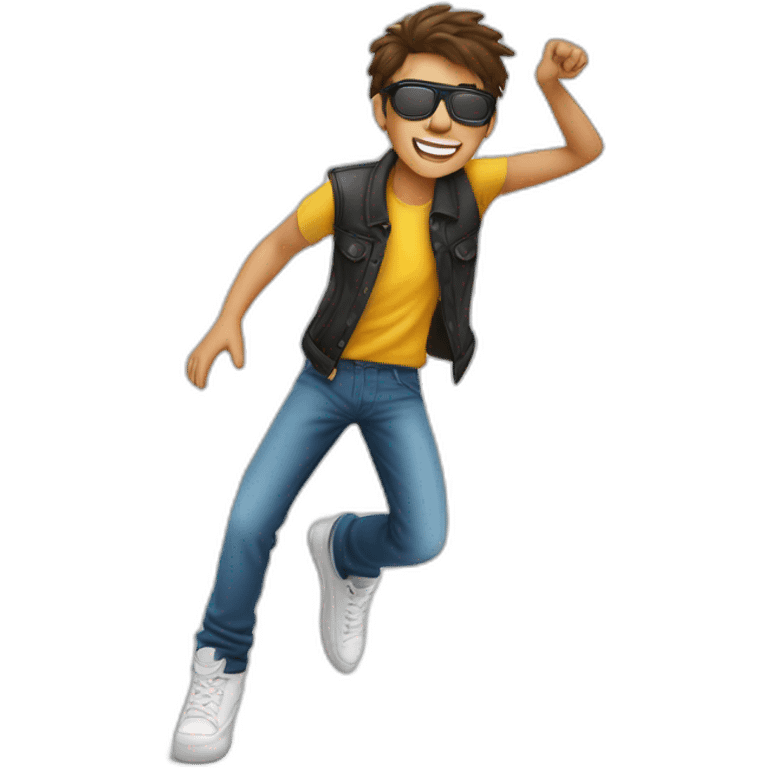 joven gafas piel blanca bailando emoji