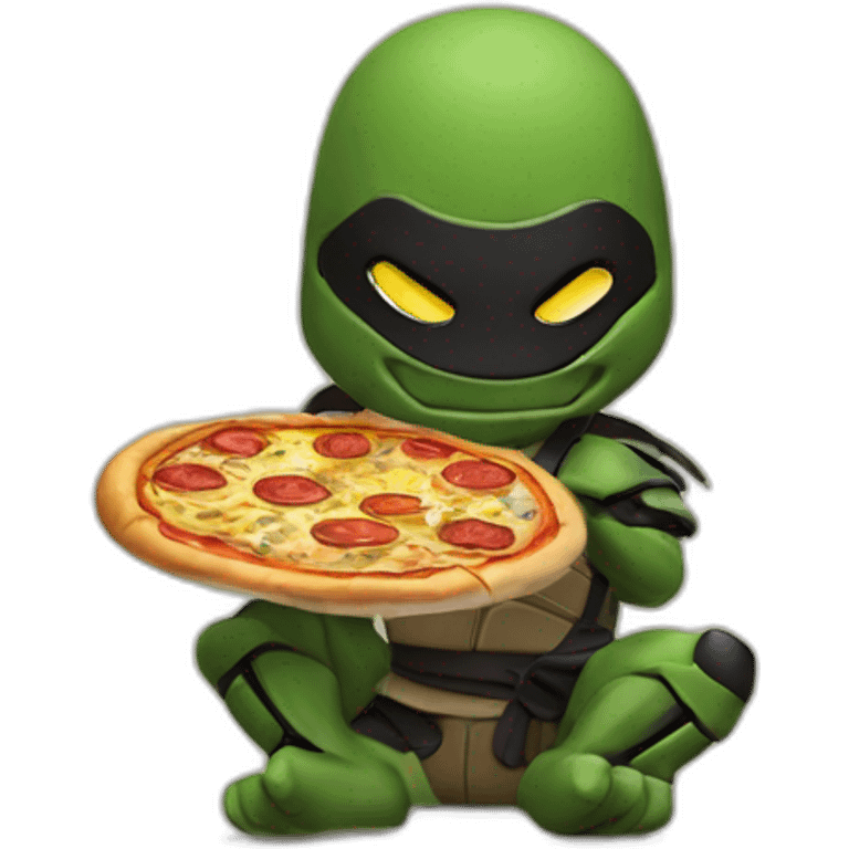 tartaruga ninja comendo pizza emoji