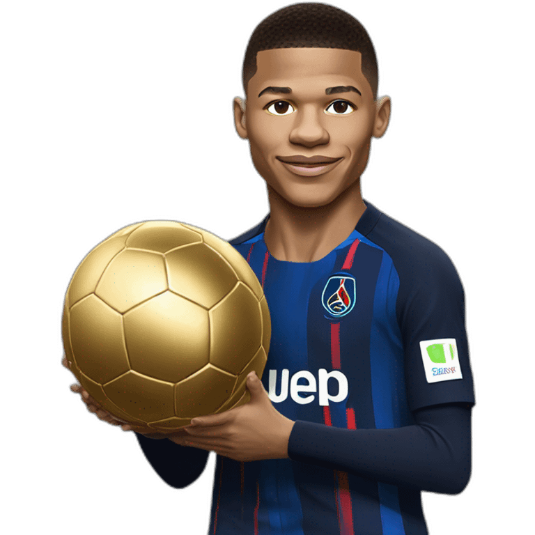 Kylian mbappé avec ballon d'or emoji