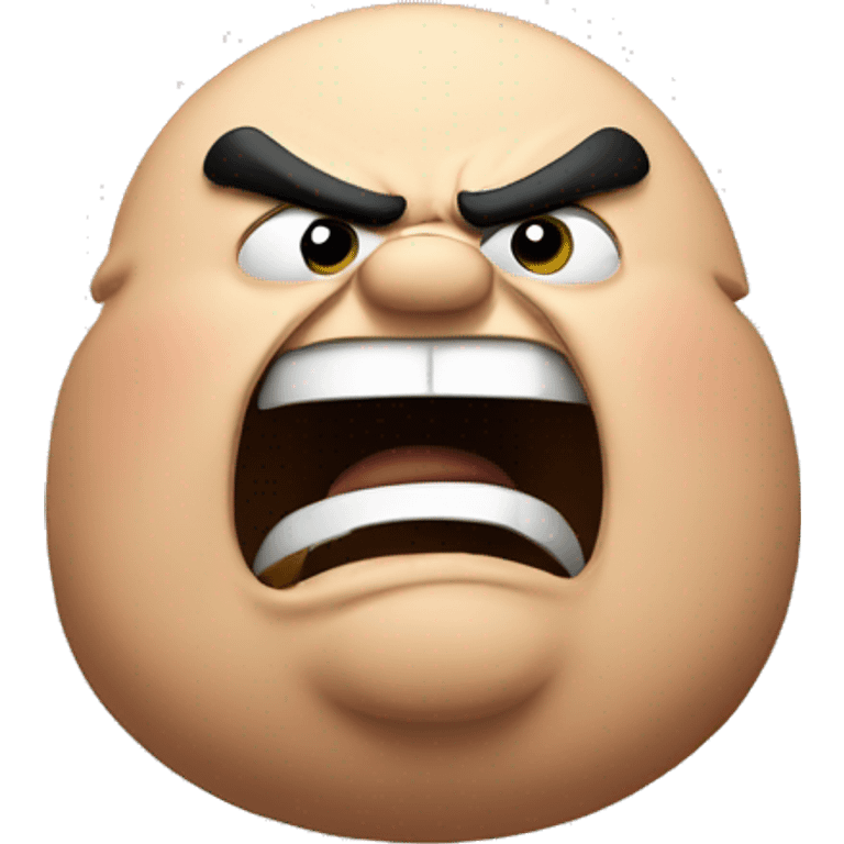 angry fat man yelling emoji