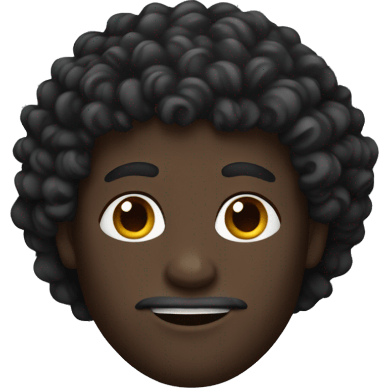 Curly hair man with black skin emoji