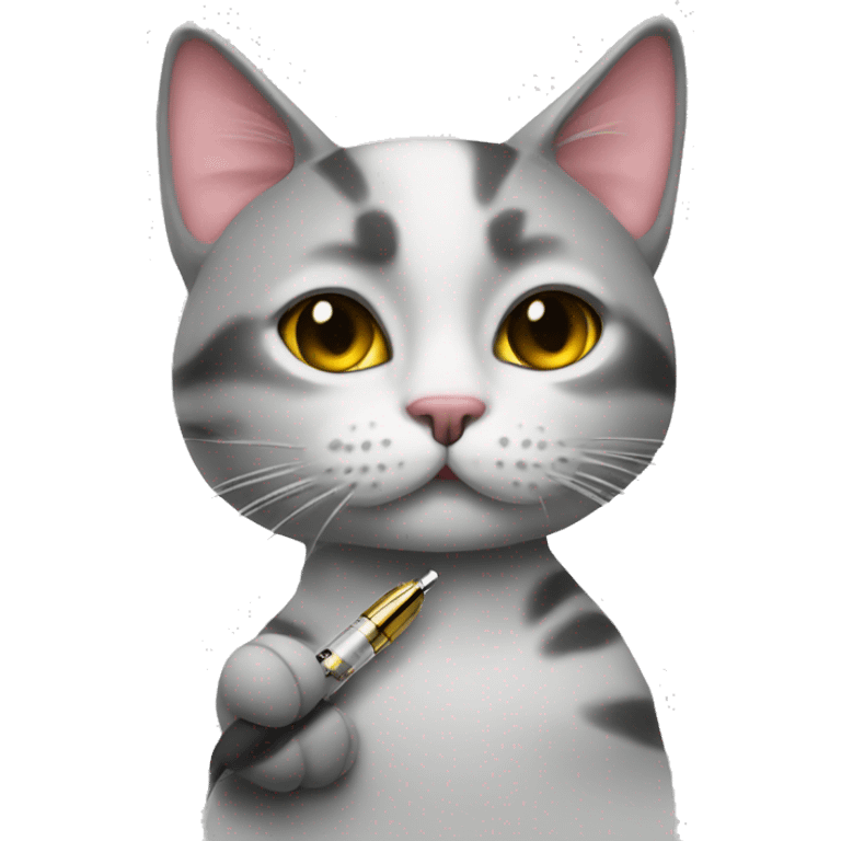 Cat with a THC pen emoji