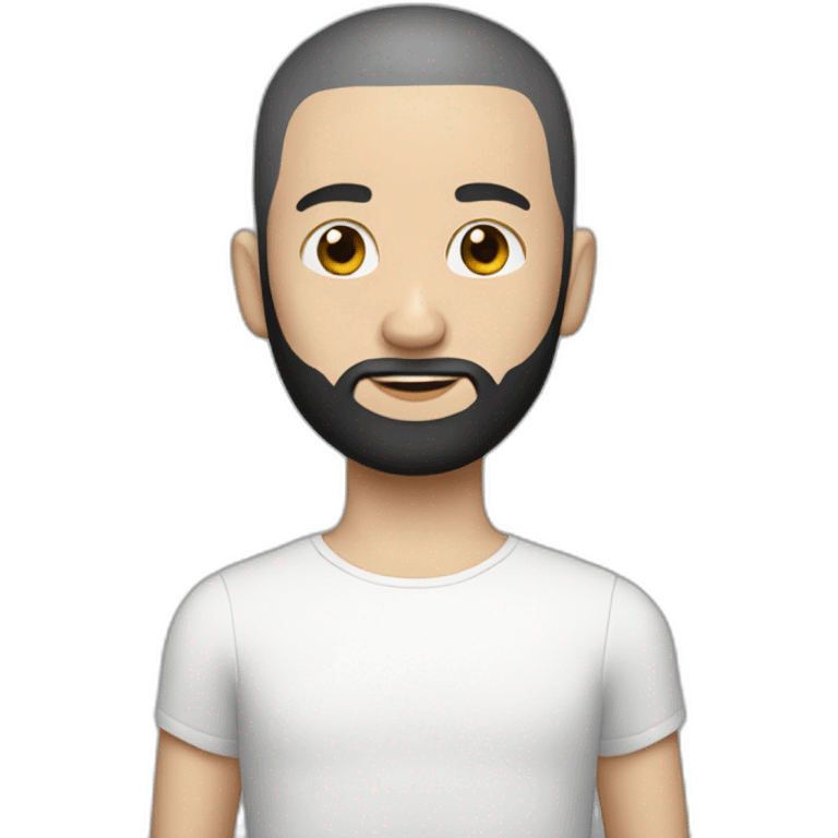 Bald white boy with black beard emoji