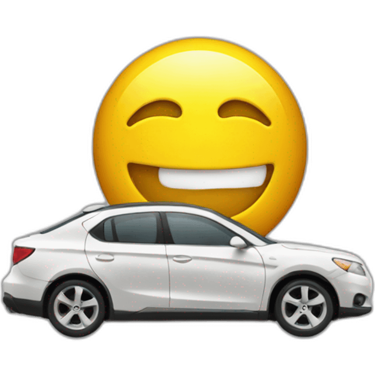 Chat avec une voiture emoji