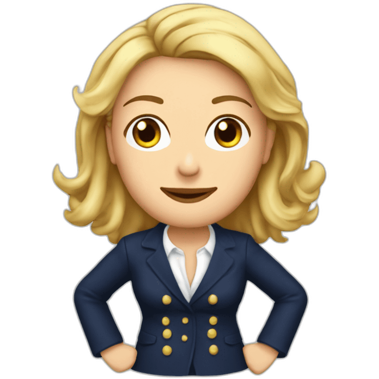 Emanuelle Macran fait un câlin à Marine Le Pen emoji