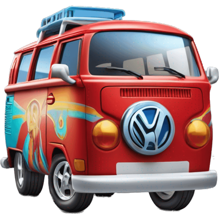 Mattel hot wheels Volkswagen Kool Kombi.tooned.sports car.red emoji