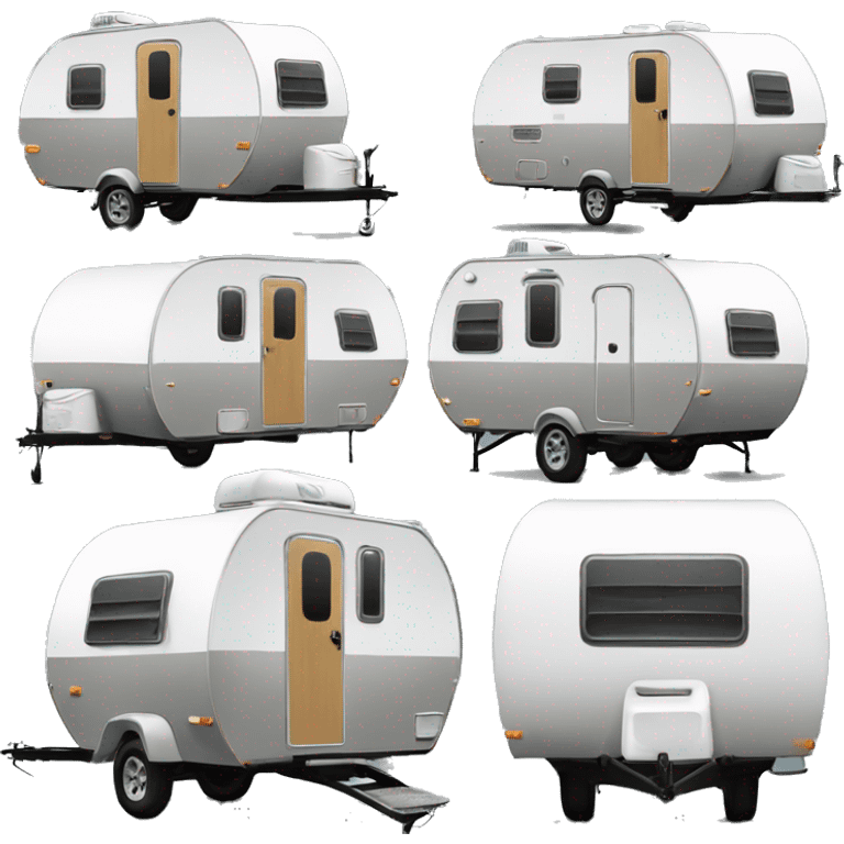 Realistic round camper trailer RV emoji