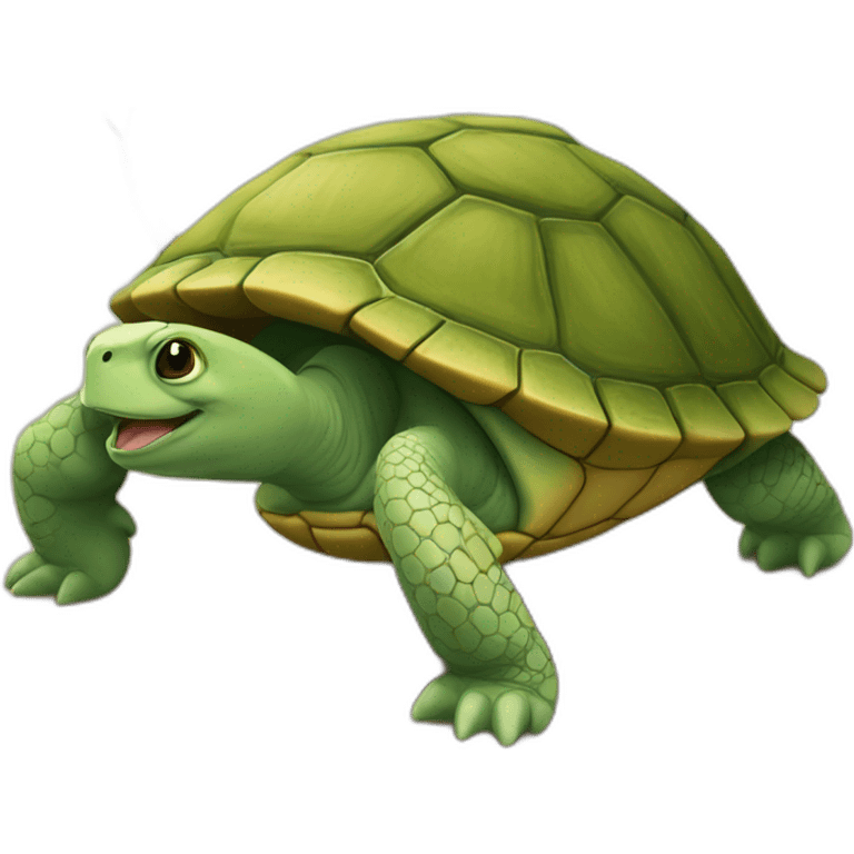 Chat sur une tortue  emoji