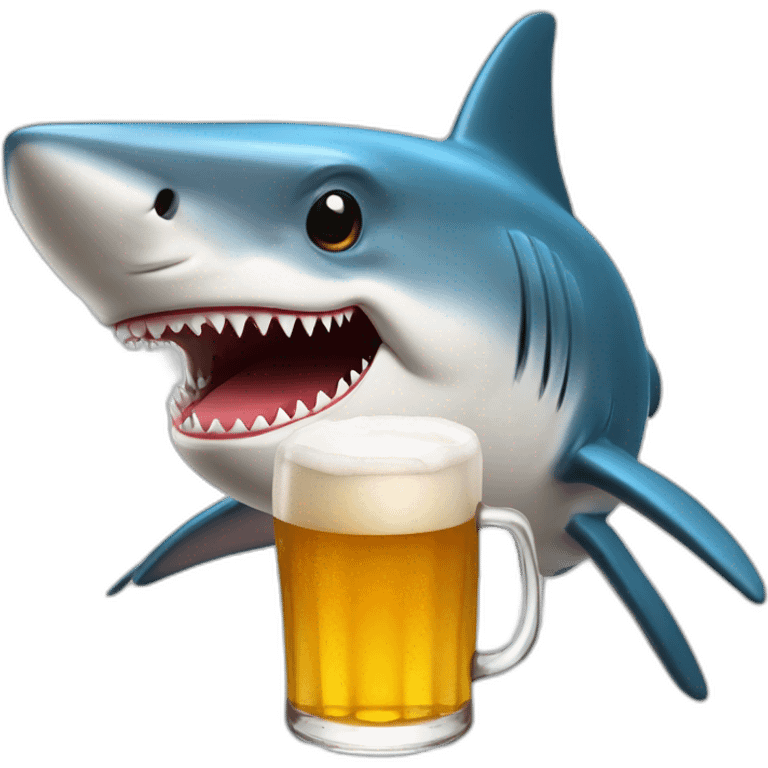 Requin avec bière emoji