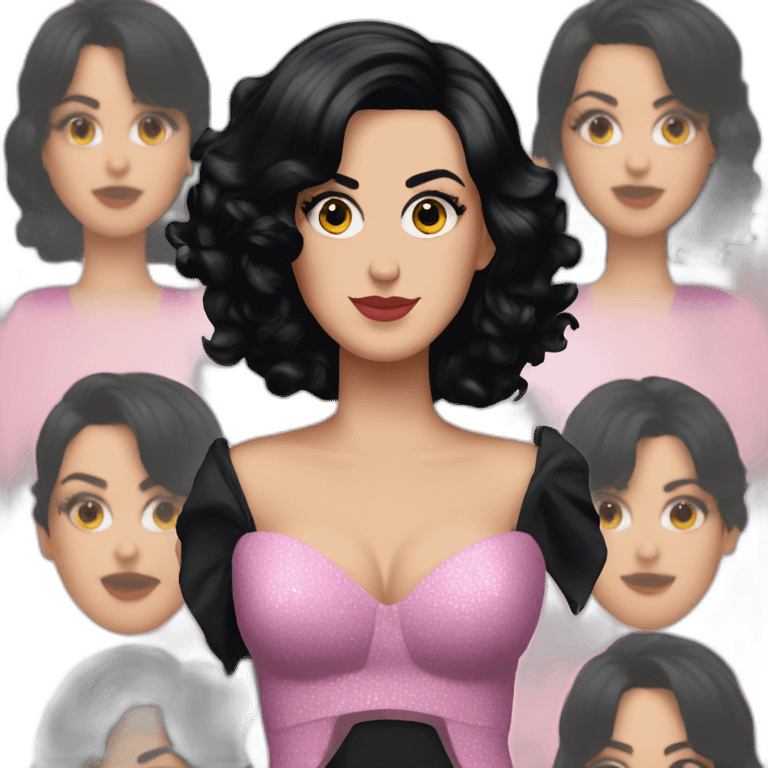 Katy Perry with black hair emoji