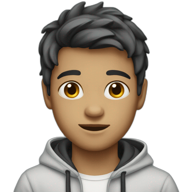 Cute white boy with hoodie emoji